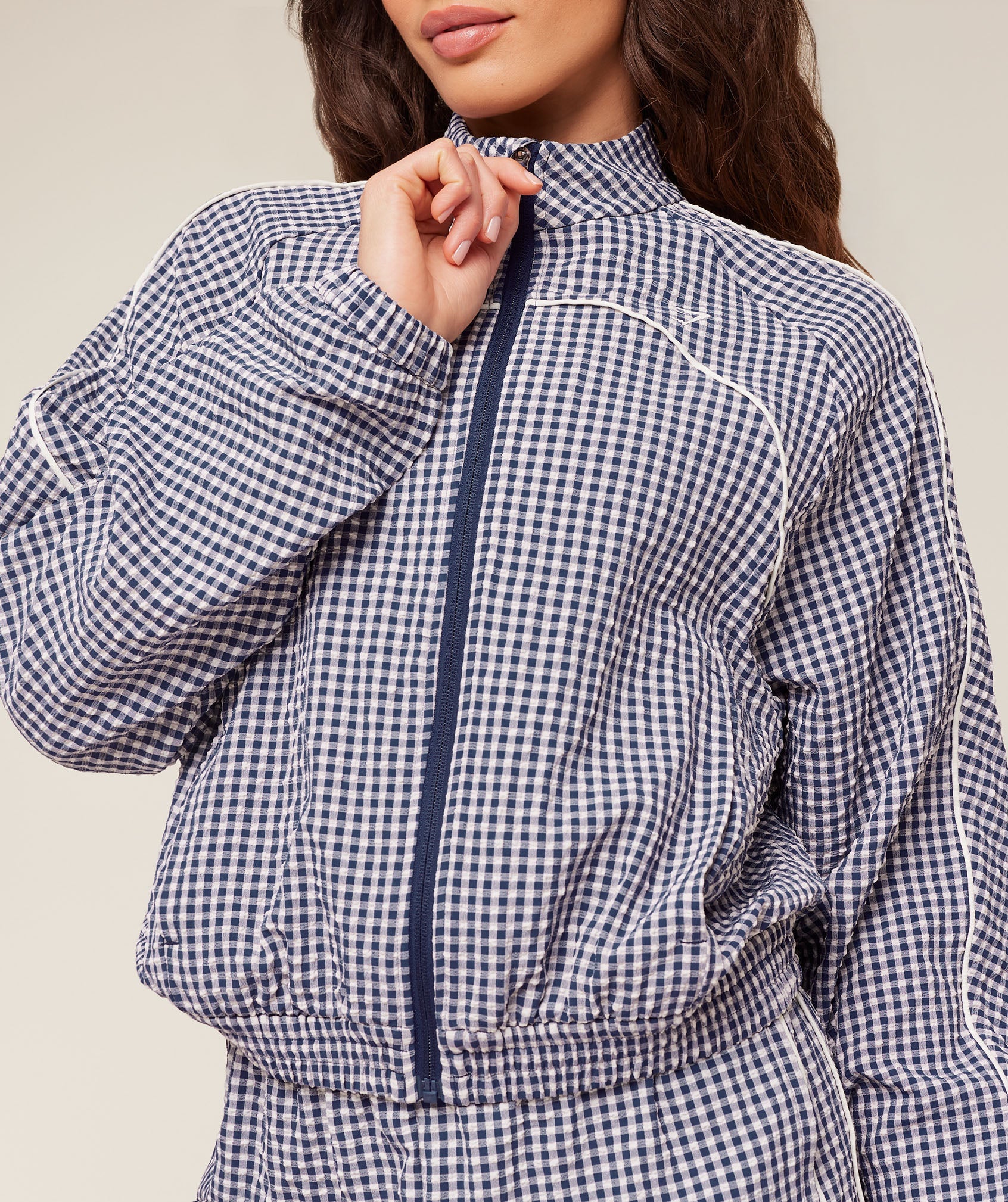 Women's Gymshark Gingham Track Jacket Indigo Purple