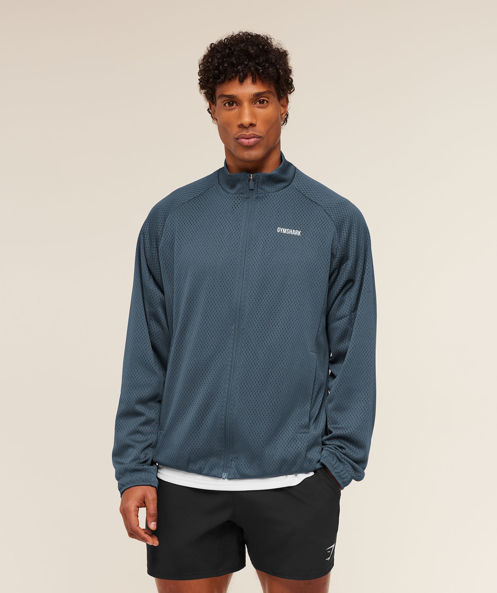 Gymshark Train Zip Through Jacket Stealth Blue