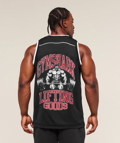 Gymshark Graphic Basketball Mesh Tank Black