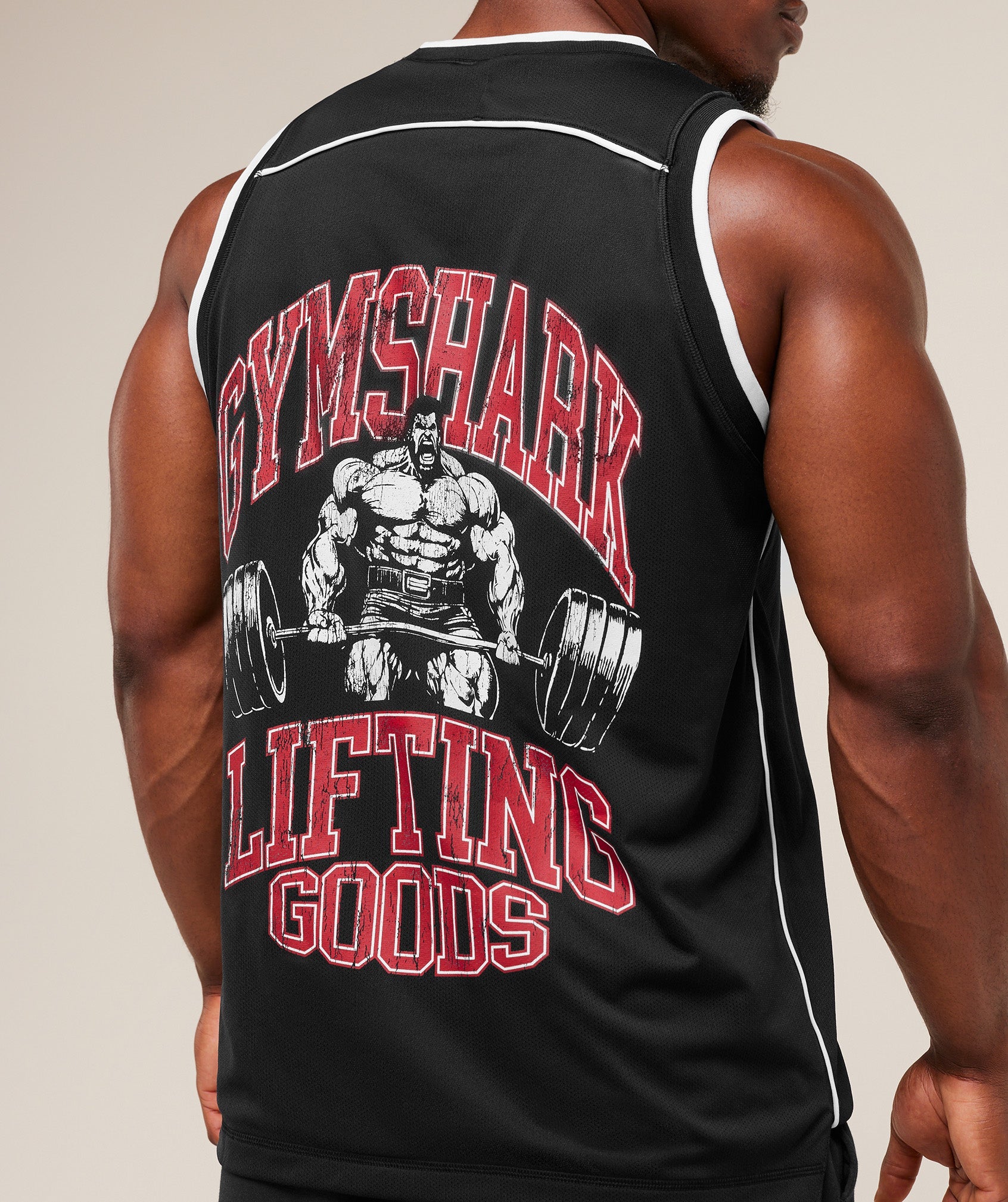 Gymshark Graphic Basketball Mesh Tank Black