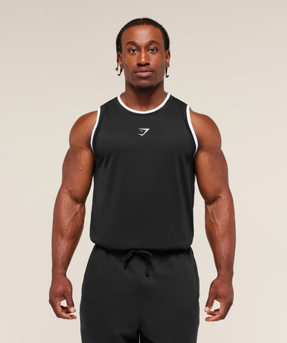 Gymshark Graphic Basketball Mesh Tank Black
