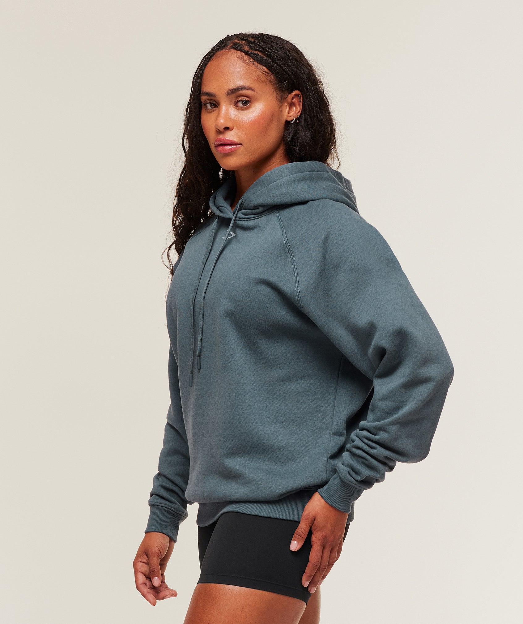 Women's Gymshark Gritty Muscle Mommy Graphic Hoodie Titanium Blue