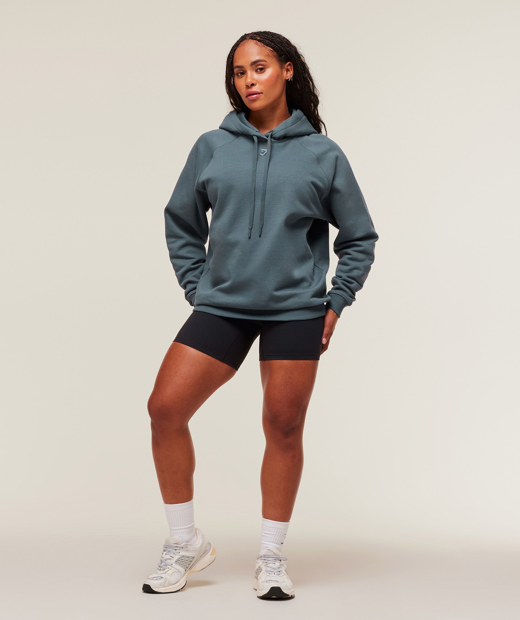 Women's Gymshark Gritty Muscle Mommy Graphic Hoodie Titanium Blue
