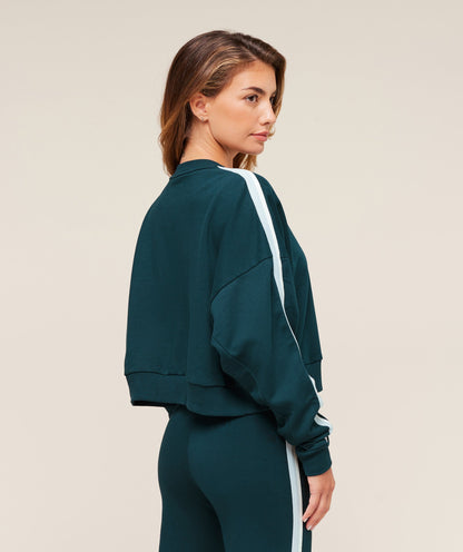 Women's Gymshark Piping Midi Crew Neck Deep Petrol Blue