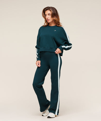Women's Gymshark Piping Midi Crew Neck Deep Petrol Blue