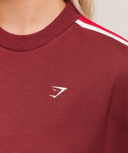 Women's Gymshark Piping Midi Crew Neck Sets Red