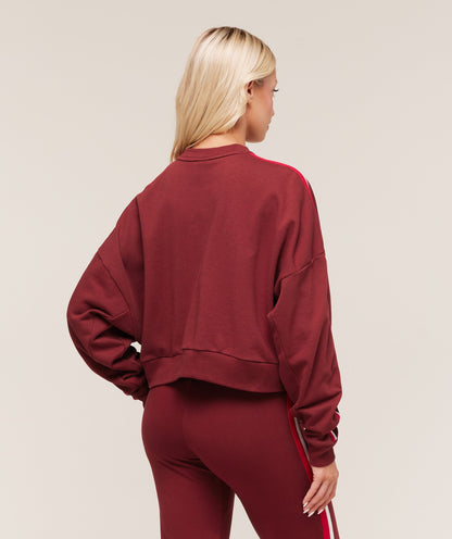 Women's Gymshark Piping Midi Crew Neck Sets Red