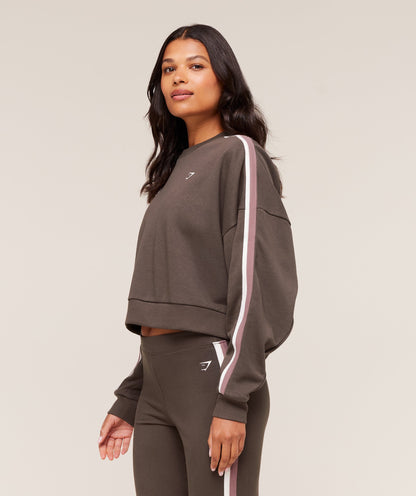 Women's Gymshark Piping Midi Crew Neck Walnut Brown