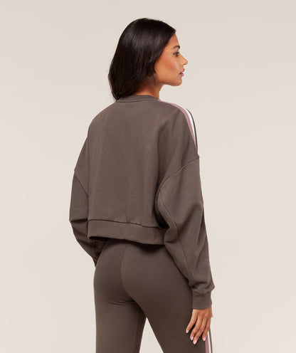 Women's Gymshark Piping Midi Crew Neck Walnut Brown