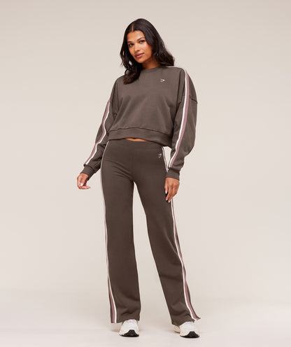 Women's Gymshark Piping Midi Crew Neck Walnut Brown