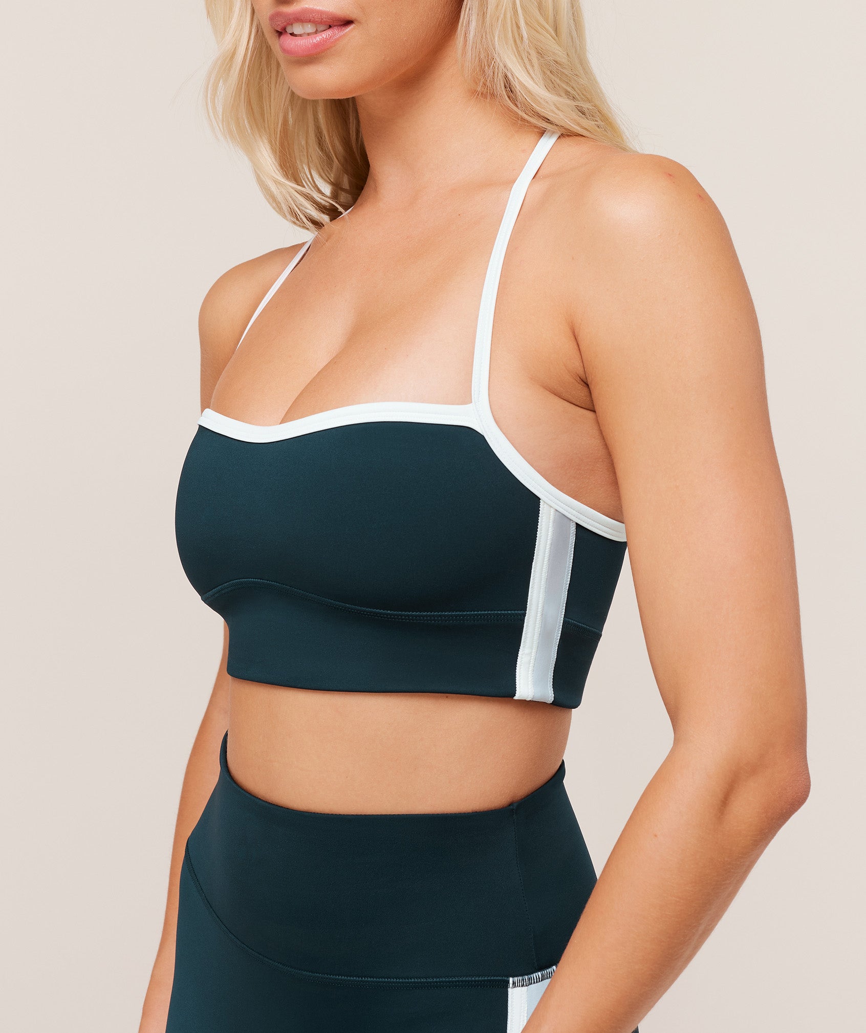 Women's Gymshark Piping Sports Bra Deep Petrol Blue
