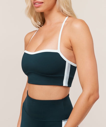 Women's Gymshark Piping Sports Bra Deep Petrol Blue