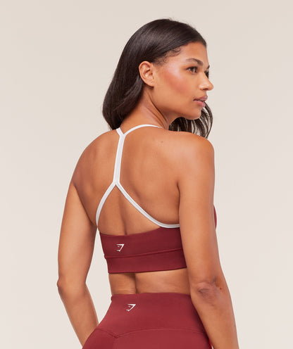 Women's Gymshark Piping Sports Bra Sets Red