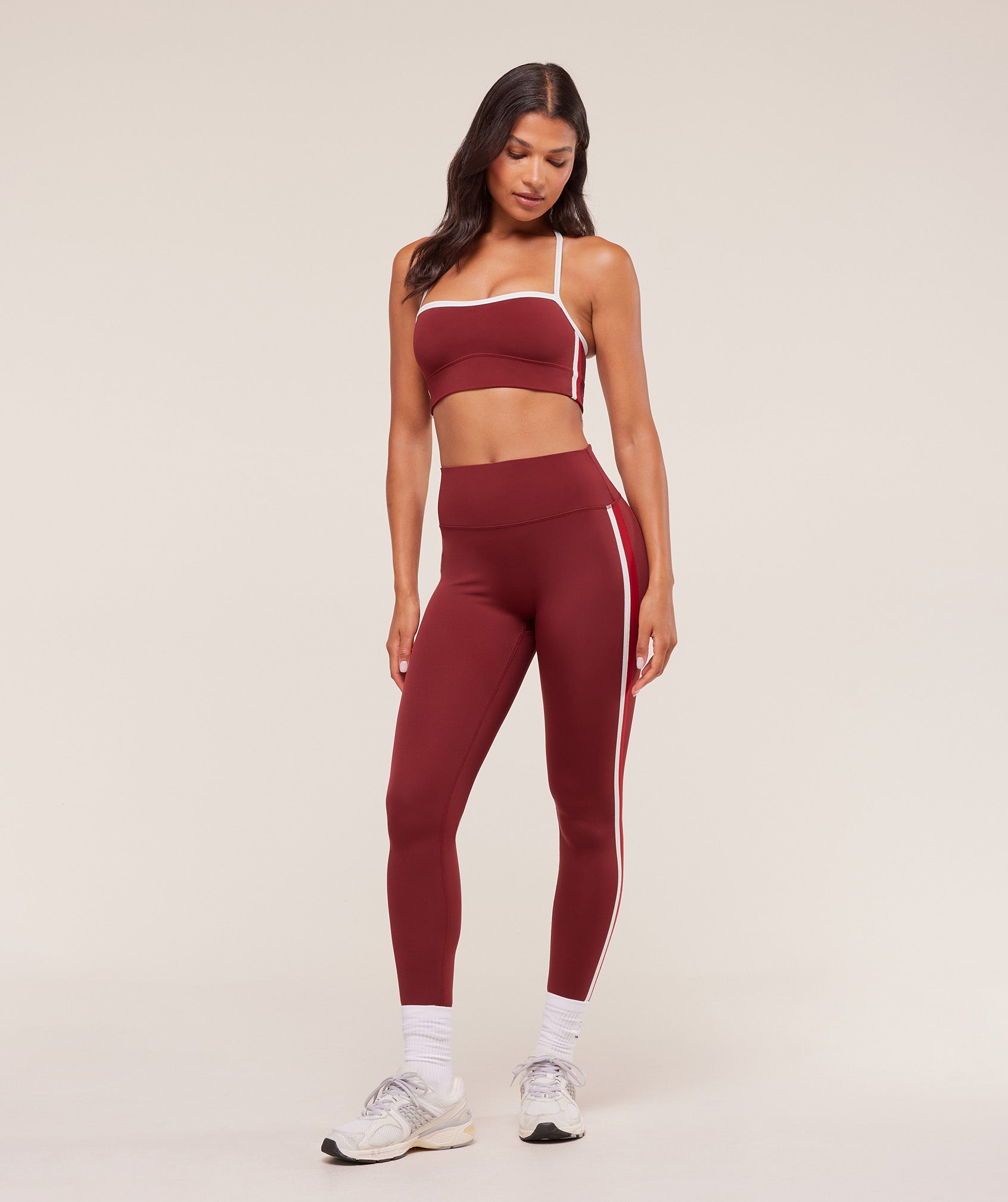 Women's Gymshark Piping Sports Bra Sets Red