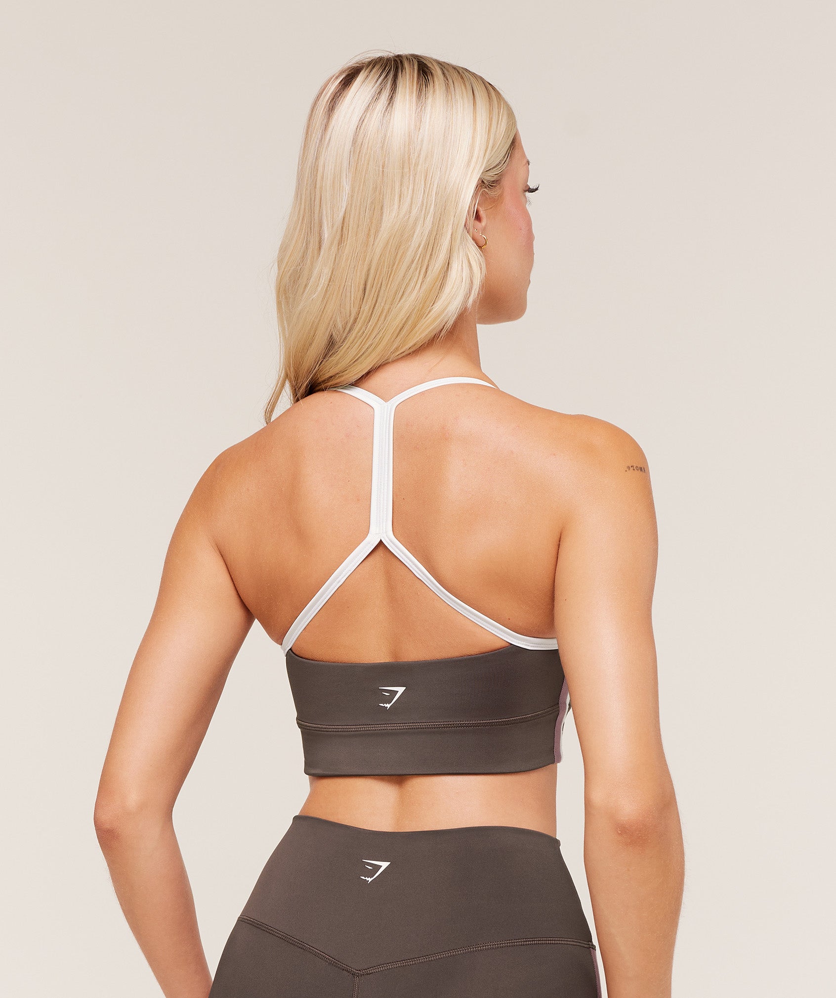 Women's Gymshark Piping Sports Bra Walnut Brown