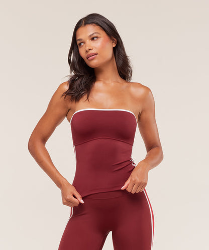 Women's Gymshark Piping Bandeau With Shelf Sets Red