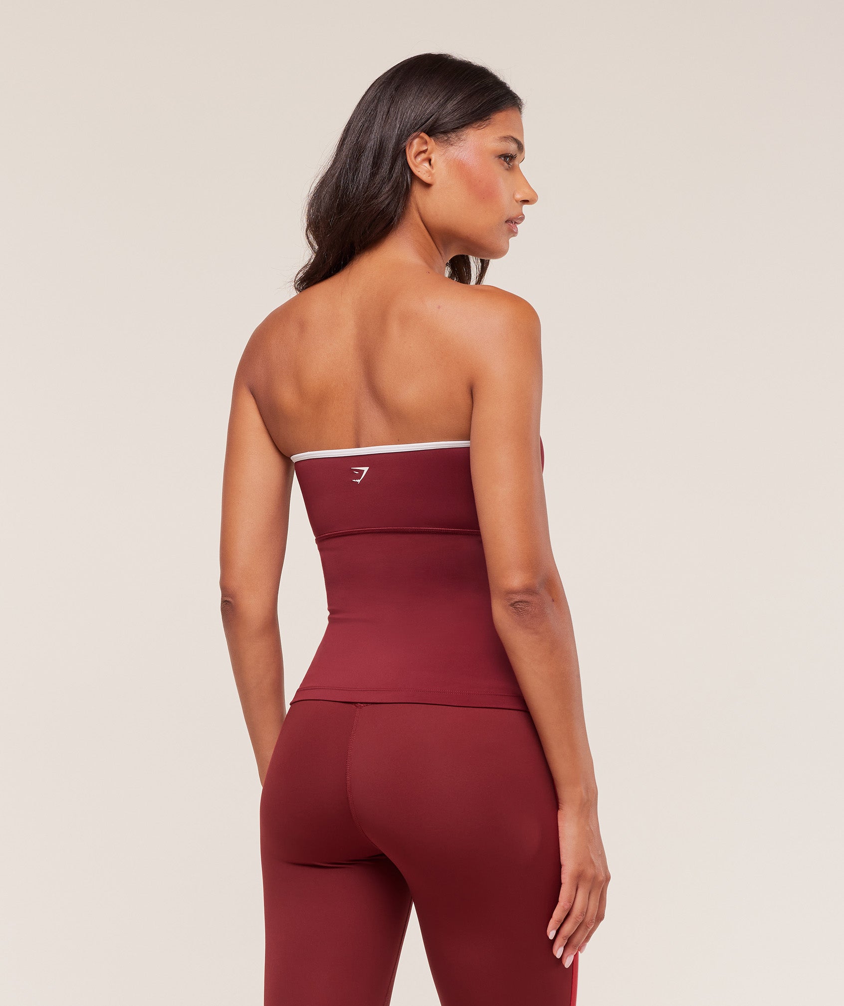 Women's Gymshark Piping Bandeau With Shelf Sets Red