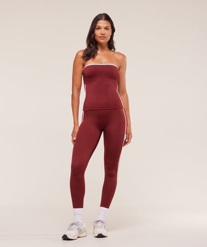 Women's Gymshark Piping Bandeau With Shelf Sets Red
