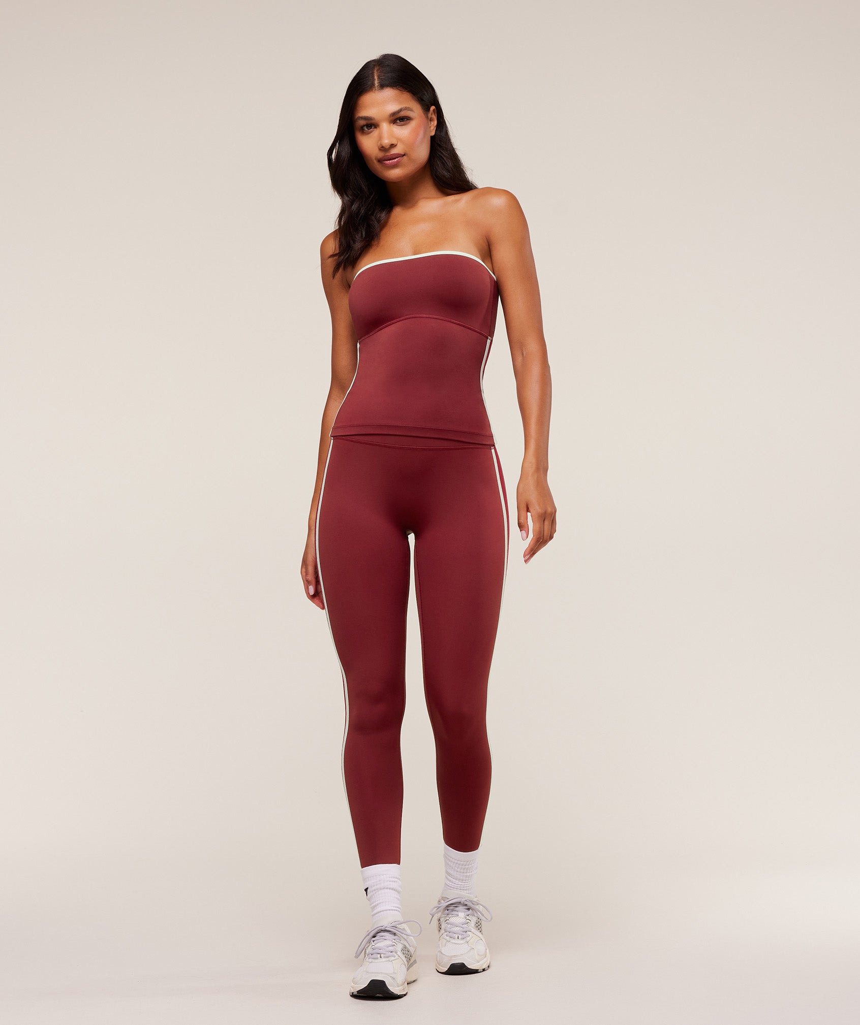 Women's Gymshark Piping Legging Sets Red