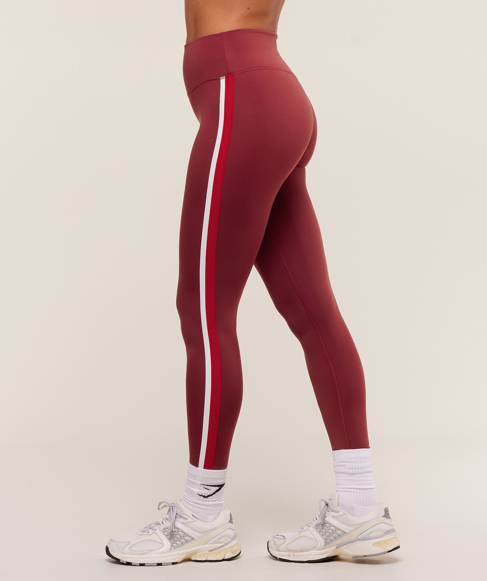 Women's Gymshark Piping Legging Sets Red