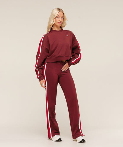 Women's Gymshark Piping Wide Leg Pant Sets Red