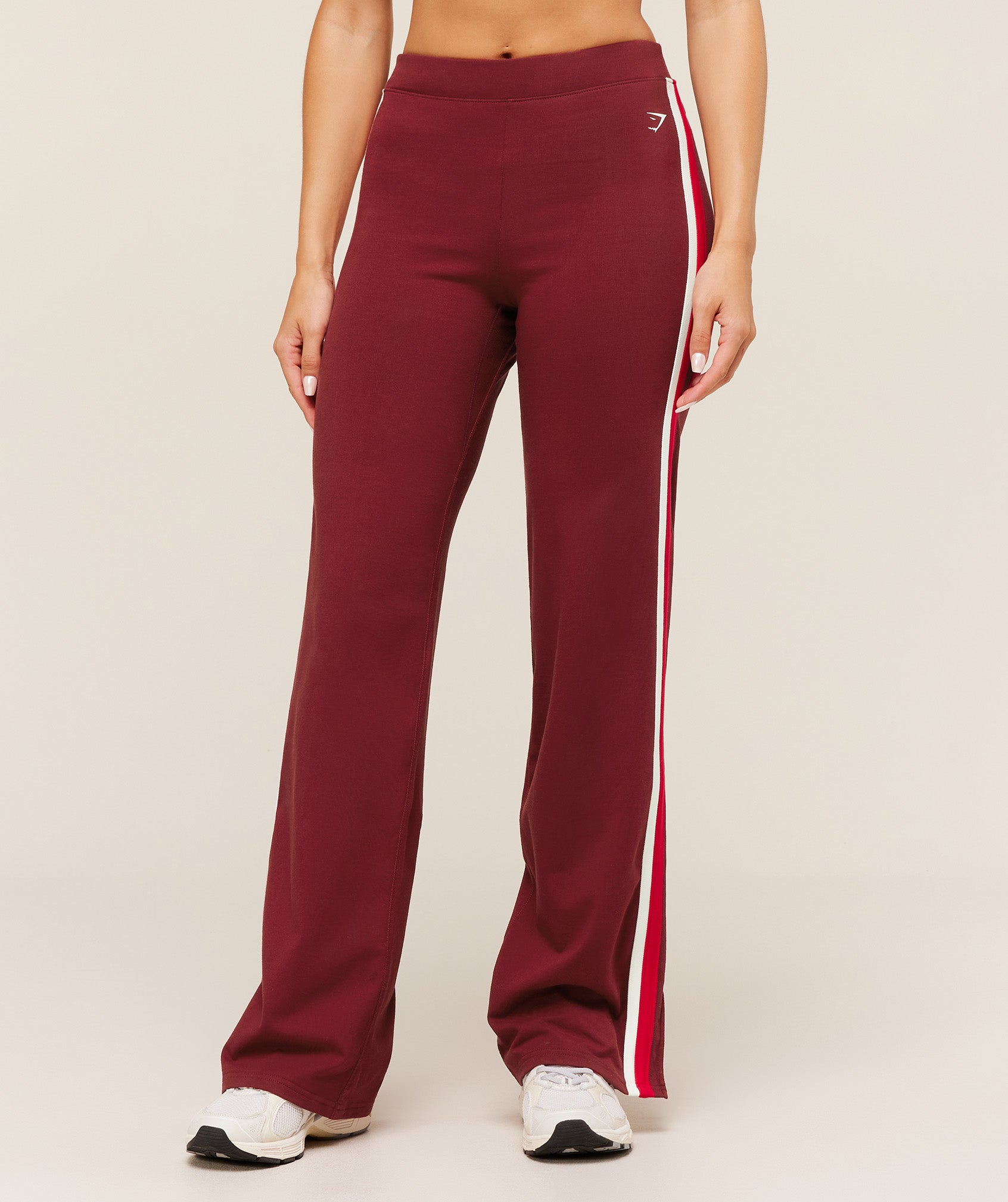 Women's Gymshark Piping Wide Leg Pant Sets Red