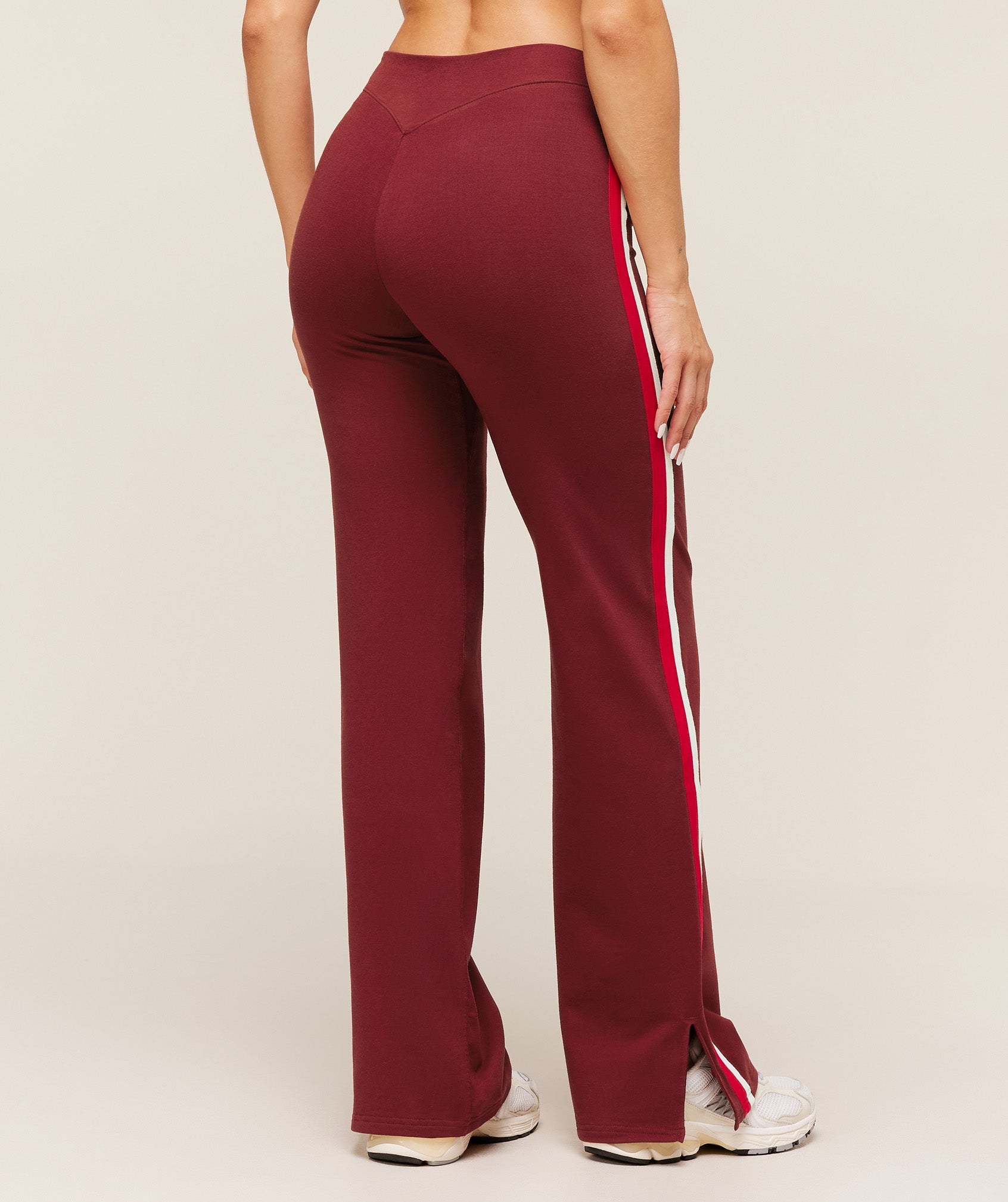 Women's Gymshark Piping Wide Leg Pants Sets Red