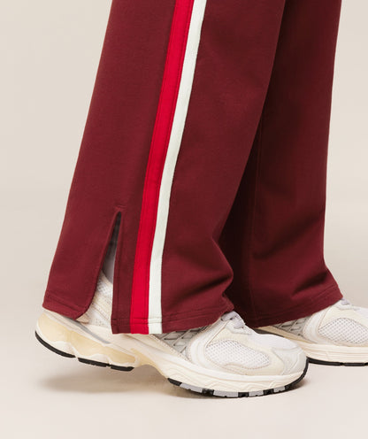 Women's Gymshark Piping Wide Leg Pants Sets Red
