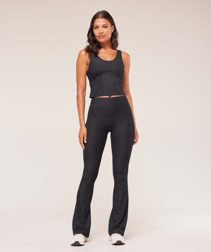 Women's Gymshark Ribbed Flared Leggings Black