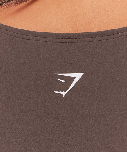 Women's Gymshark Twist Front Long Sleeve Crop Top Walnut Brown