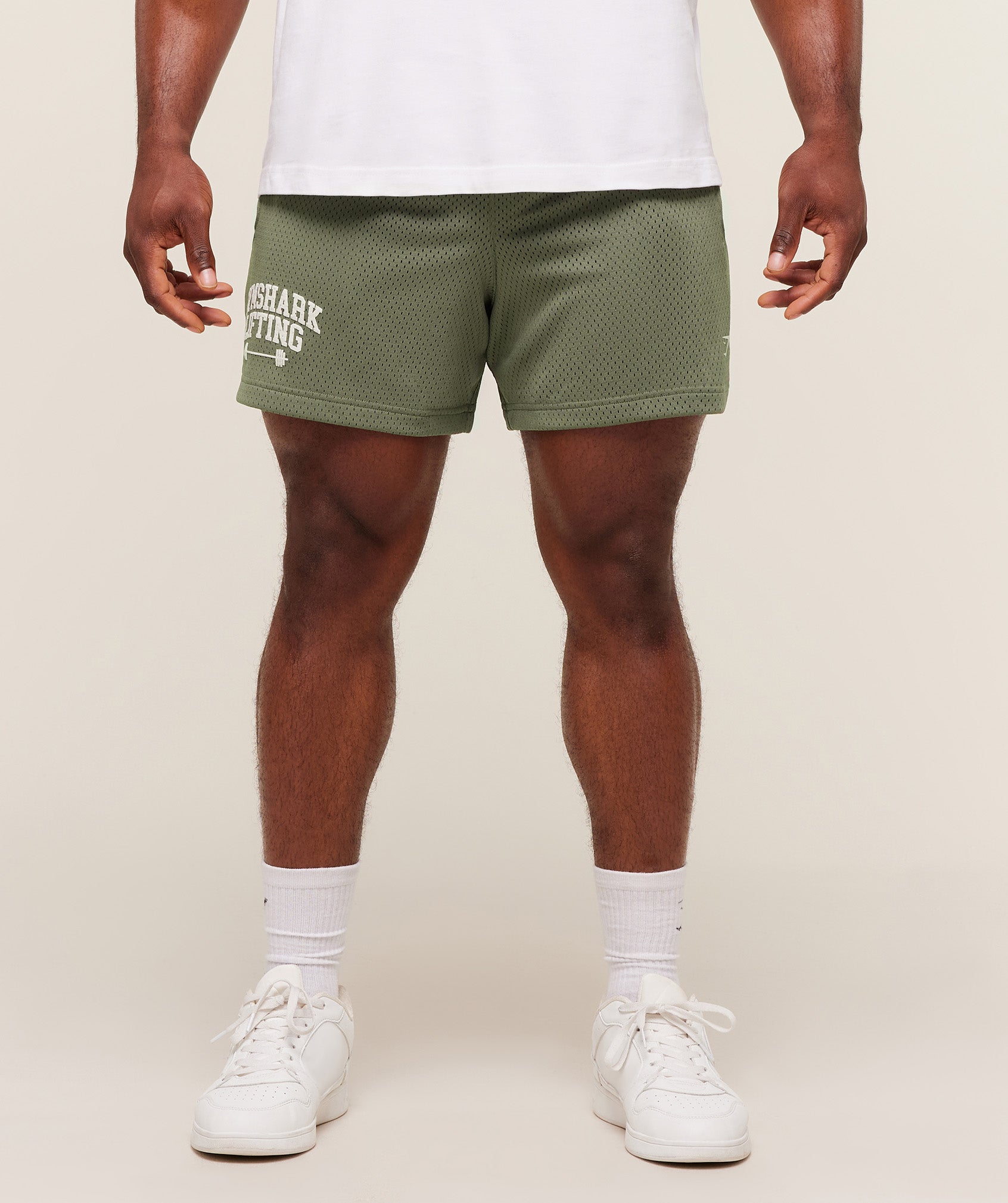 Gymshark Lifting Barbell Mesh 5" Short Base Green