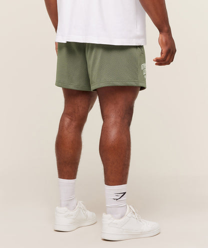 Gymshark Lifting Barbell Mesh 5" Short Base Green