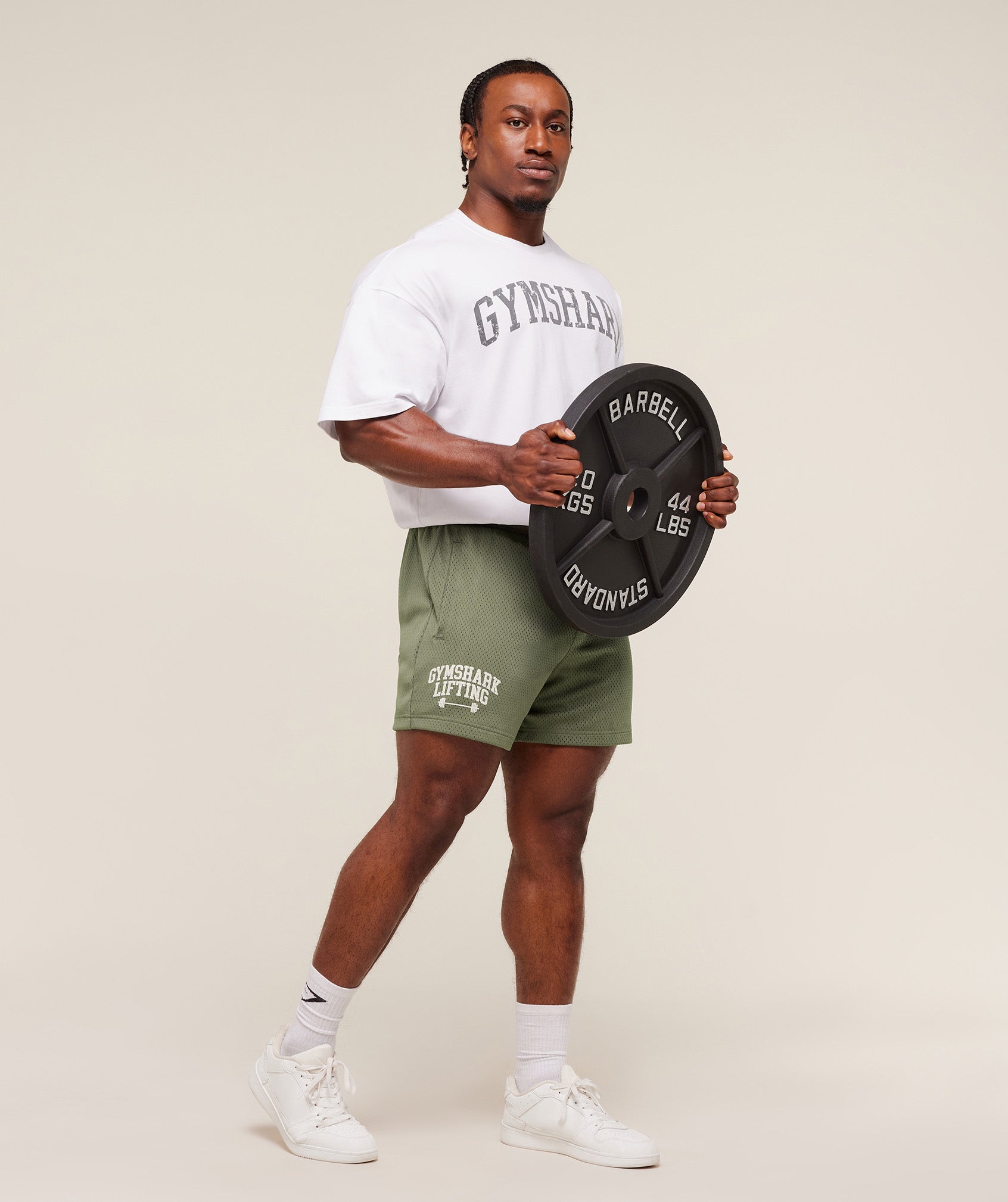 Gymshark Lifting Barbell Mesh 5" Short Base Green