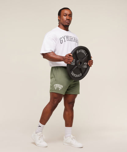 Gymshark Lifting Barbell Mesh 5" Short Base Green