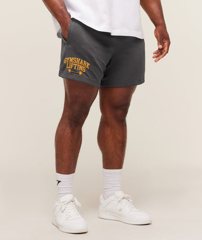 Gymshark Lifting Barbell Mesh 5" Short Onyx Grey