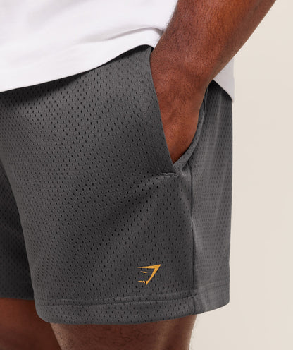 Gymshark Lifting Barbell Mesh 5" Short Onyx Grey