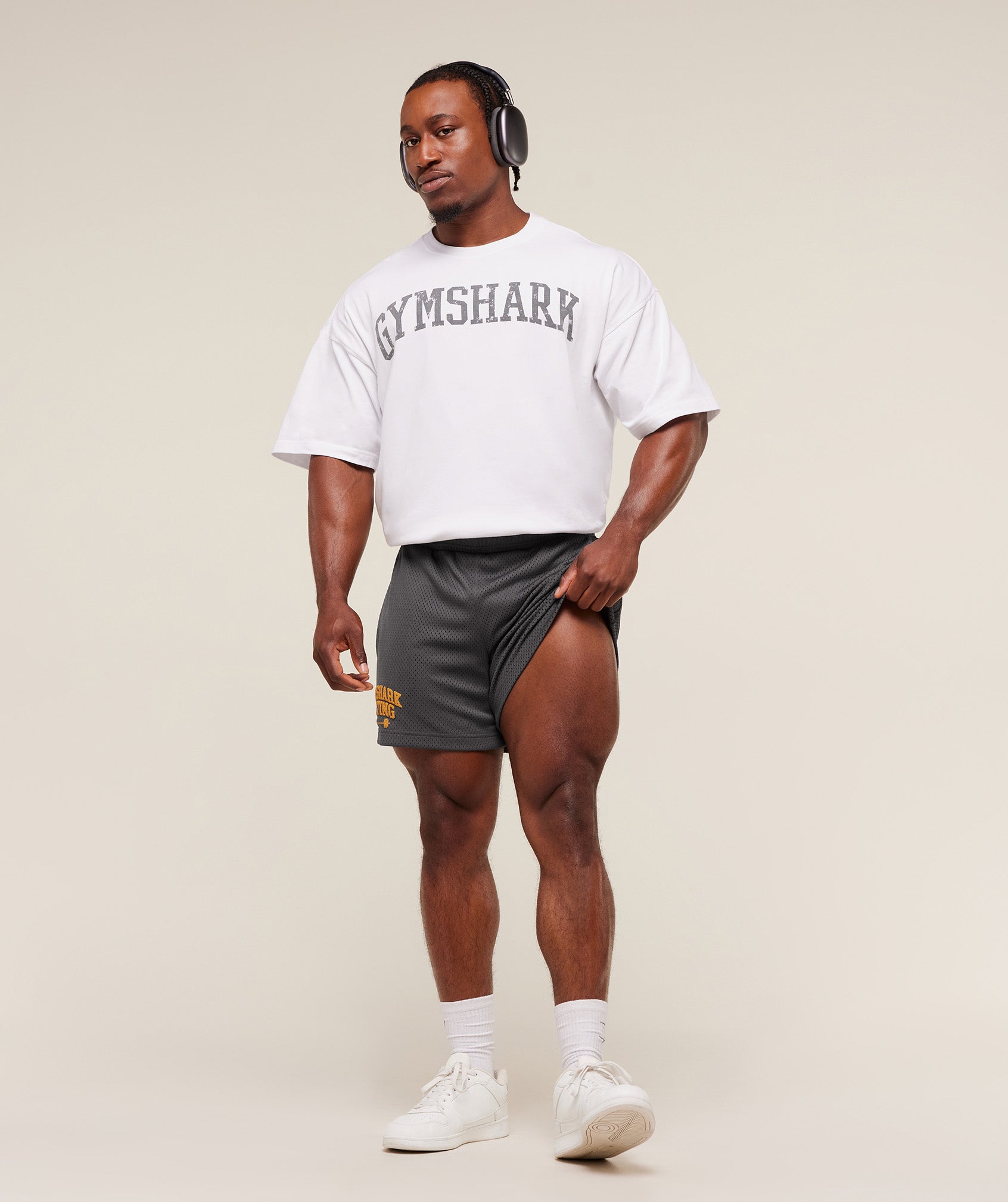 Gymshark Lifting Barbell Mesh 5" Short Onyx Grey
