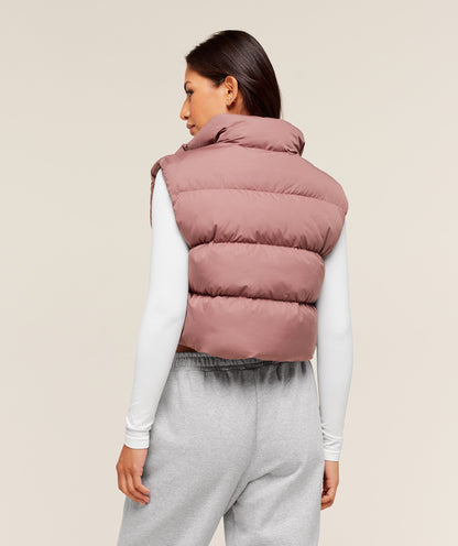 Women's Gymshark Puffer Vest Brick Brown
