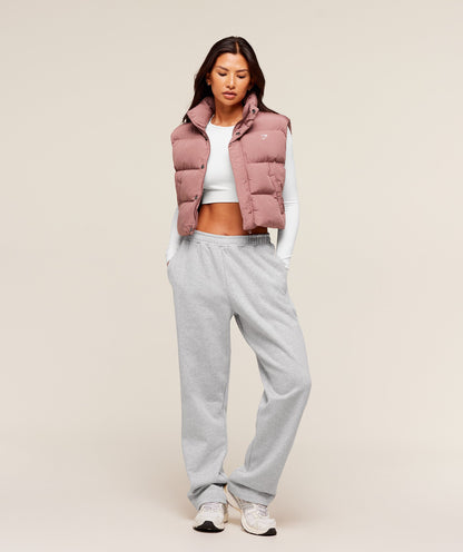 Women's Gymshark Puffer Vest Brick Brown