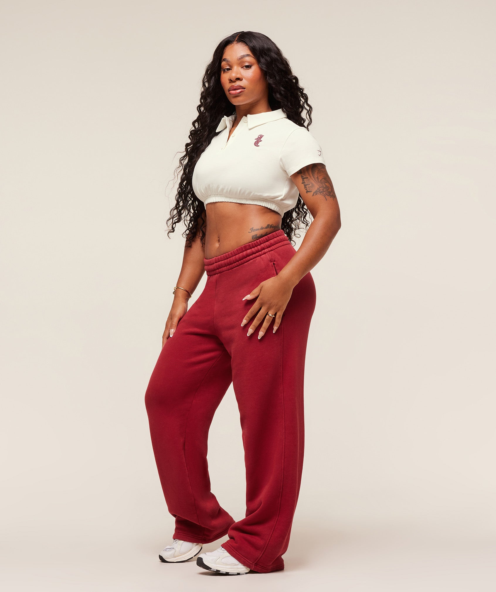 Women's Gymshark Gymshark X Analis Cropped Polo Soft White