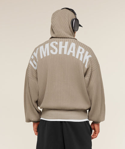 Gymshark Gymshark X Saalt Studios Knitted Hoodie Cement Brown