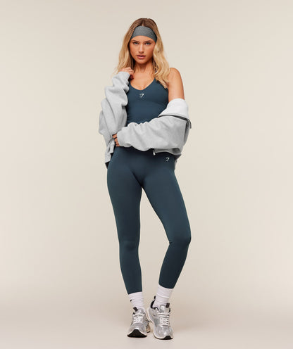 Women's Gymshark Halter Neck Cami With Shelf Gs Stealth Blue