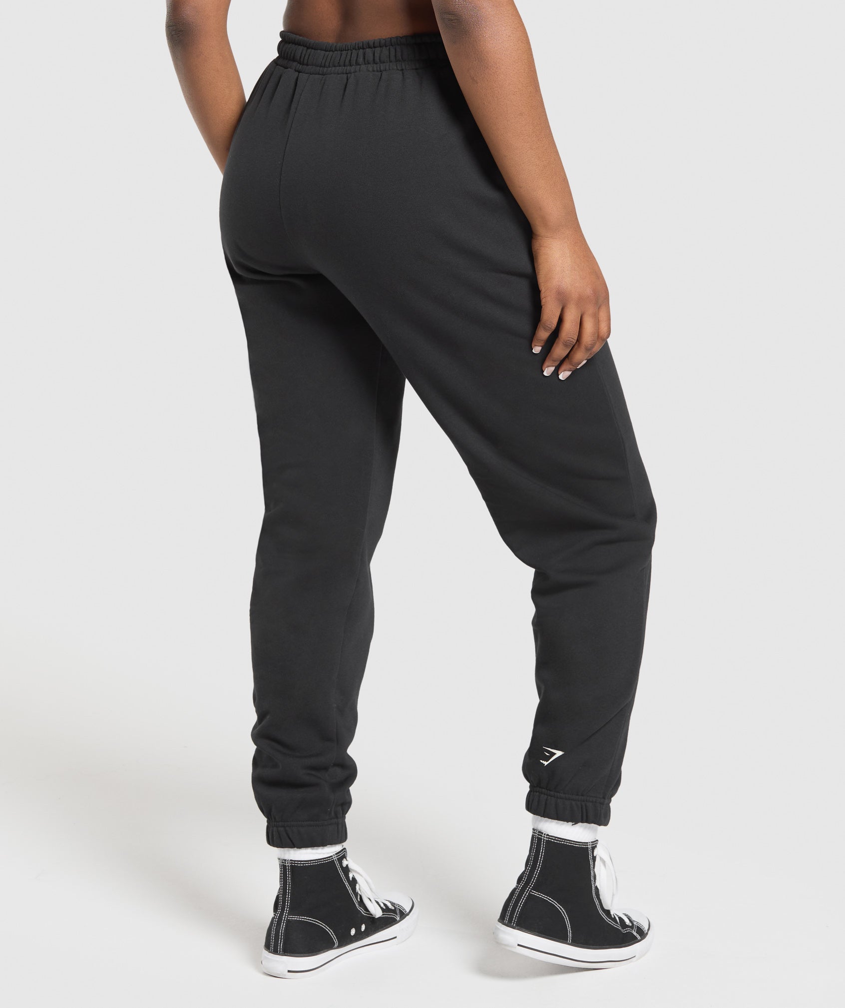 Women's Gymshark Heavy Duty Graphic Loopback Jogger Black