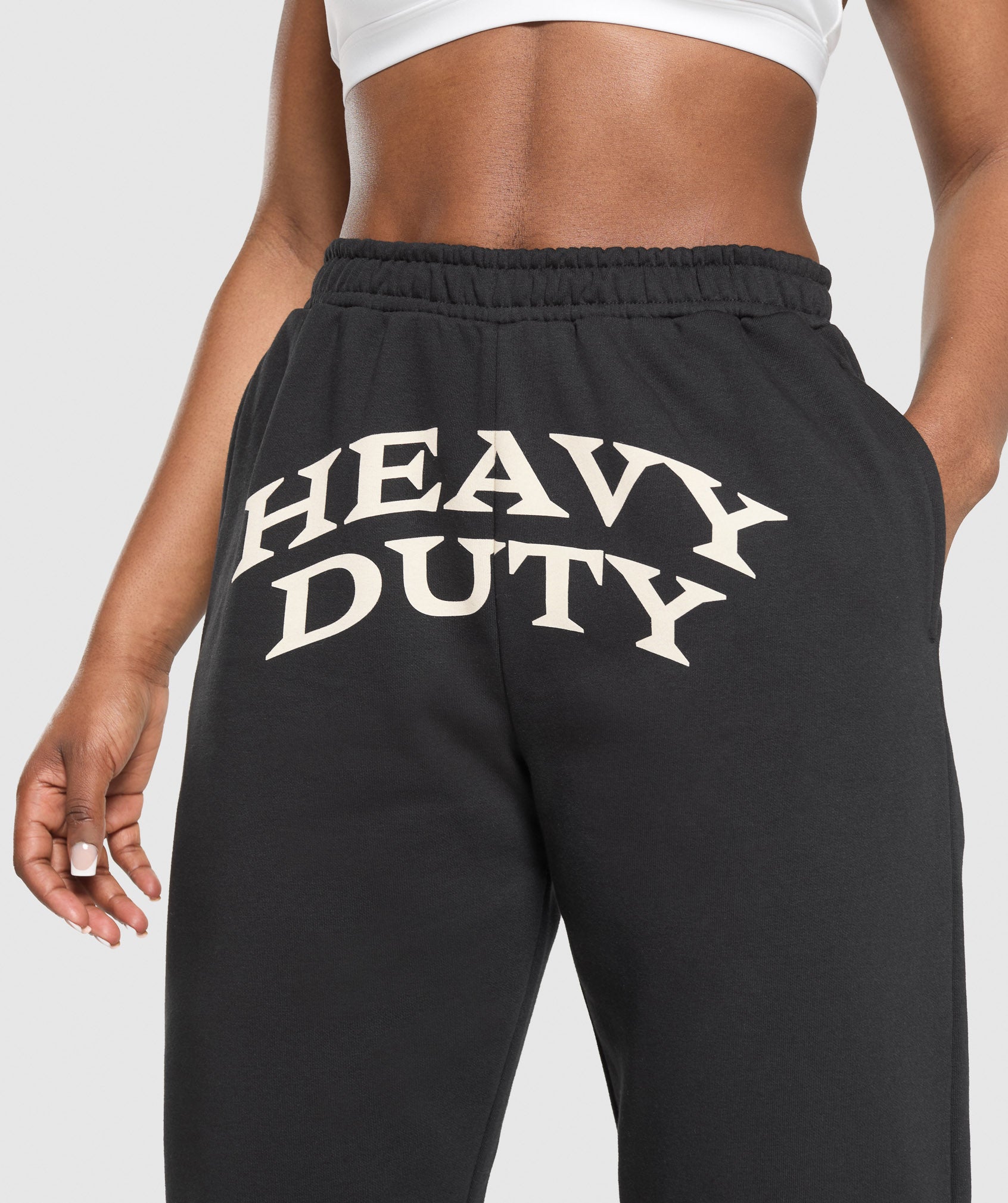 Women's Gymshark Heavy Duty Graphic Loopback Jogger Black