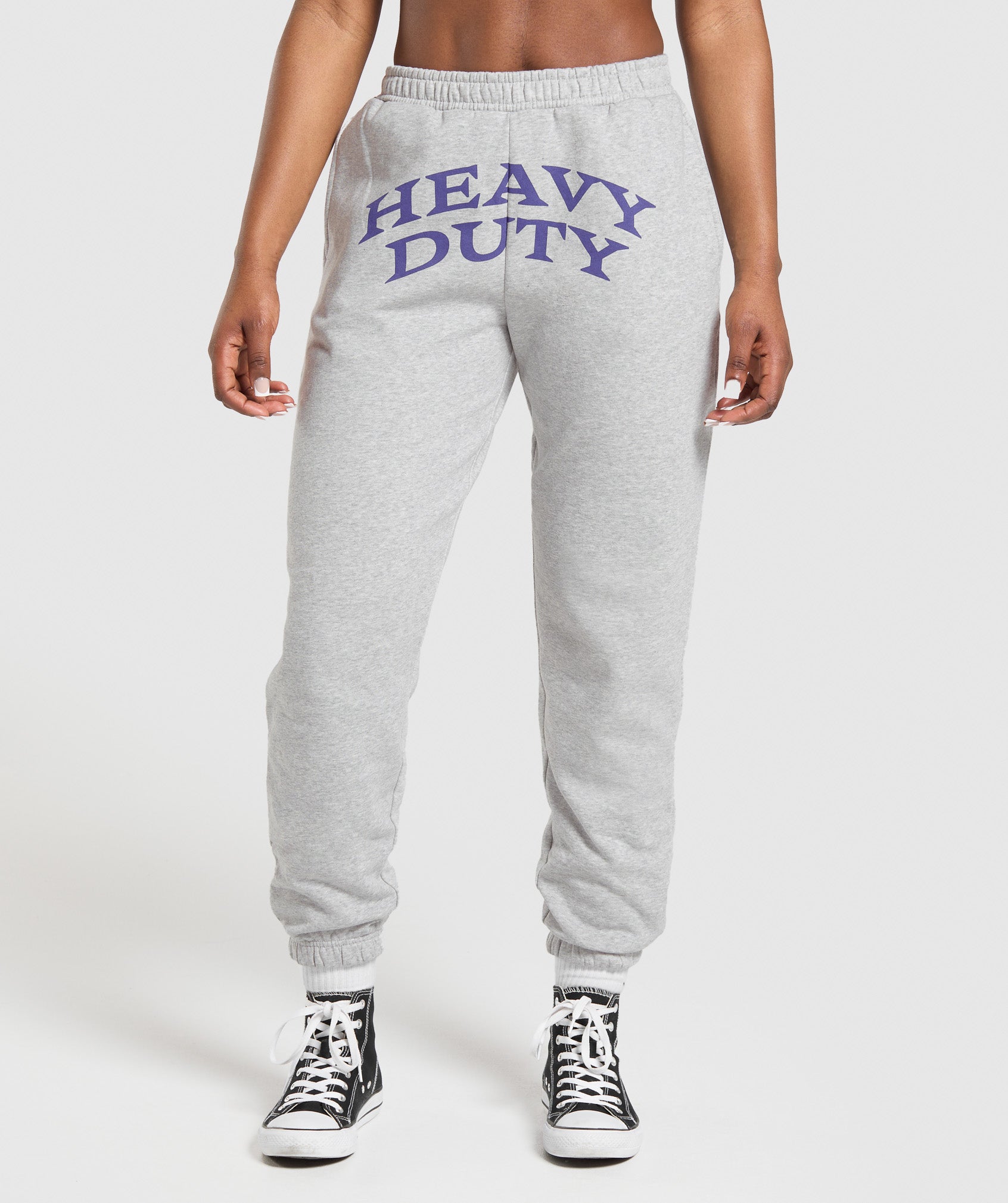 Women's Gymshark Heavy Duty Graphic Loopback Jogger Light Grey Core Marl