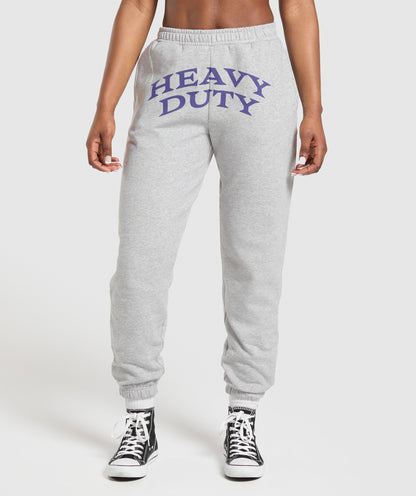 Women's Gymshark Heavy Duty Graphic Loopback Jogger Light Grey Core Marl