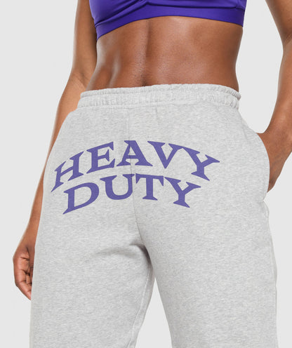 Women's Gymshark Heavy Duty Graphic Loopback Jogger Light Grey Core Marl