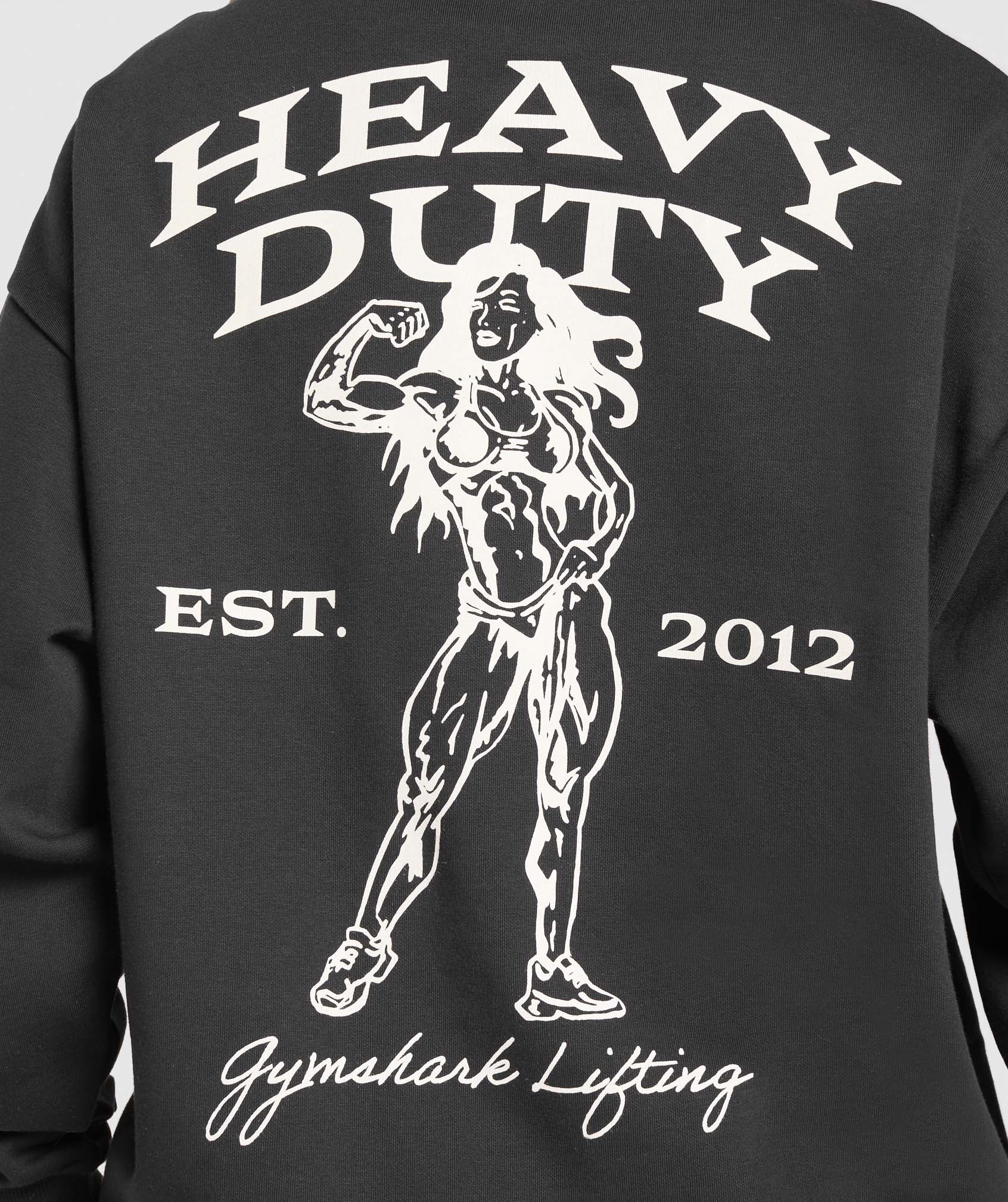 Women's Gymshark Heavy Duty Graphic Oversized Pullover Black