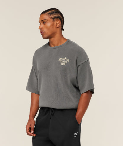 Gymshark Heavyweight Textured Graphic T-Shirt Dark Grey