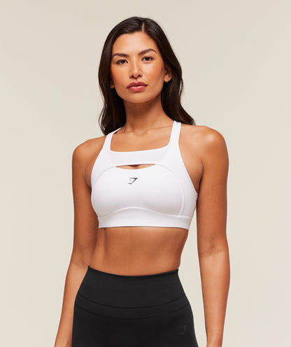 Women's Gymshark Alpha High Support Sports Bra White